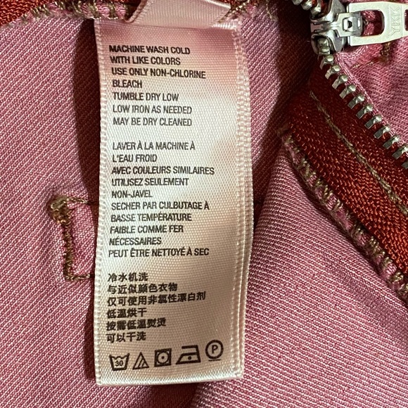 Free People We the Free Juliet Flare Jeans Size 26 Side Zip Pink Stretch Denim - Picture 11 of 15